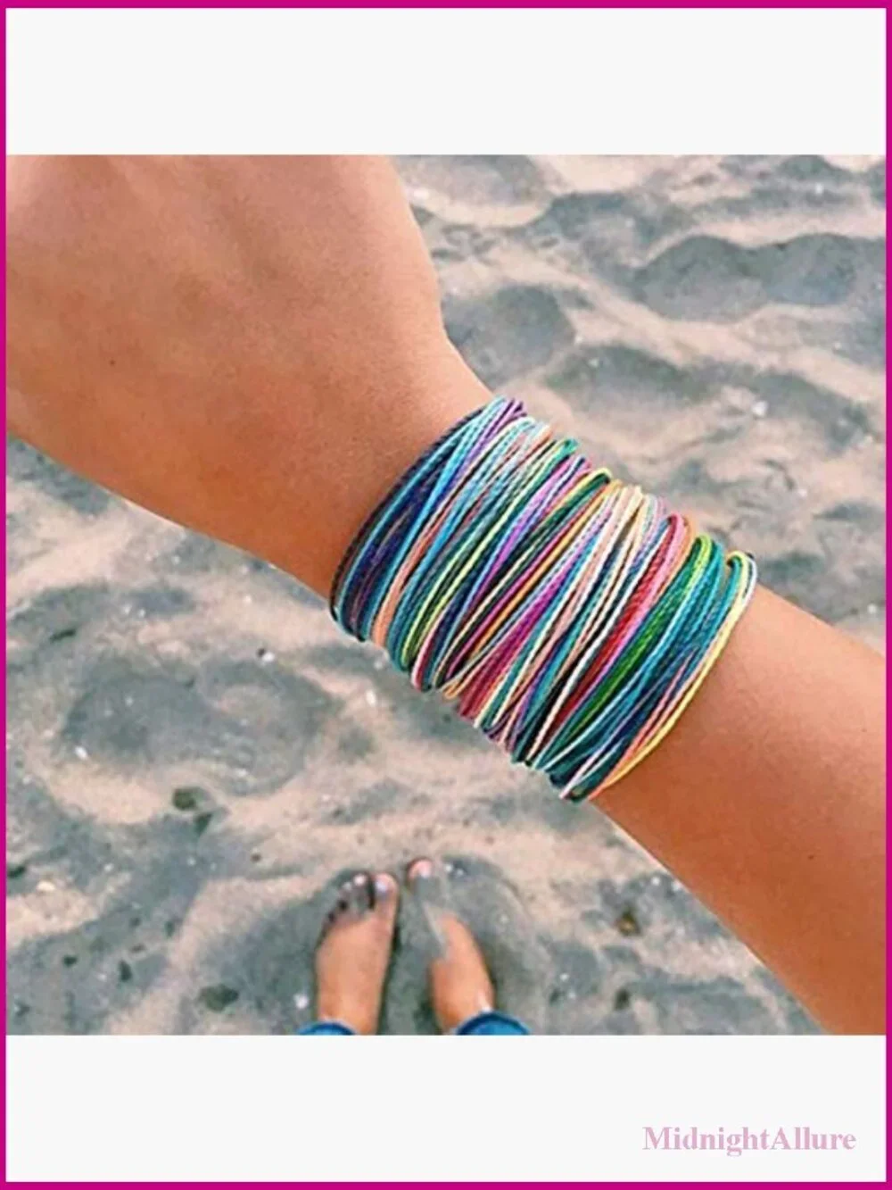 Handmade Waterproof Adjustable Braided Beach Surfer Bracelet Set